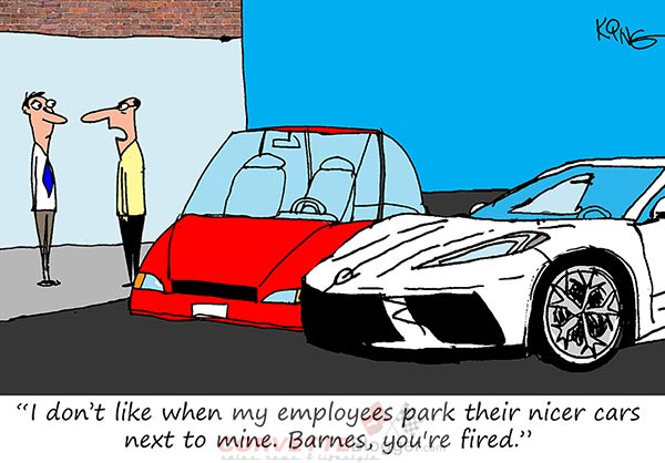 Saturday Morning Corvette Comic: Don’t Park Your Corvette Next to the Bosses ‘Luxury’ Car
